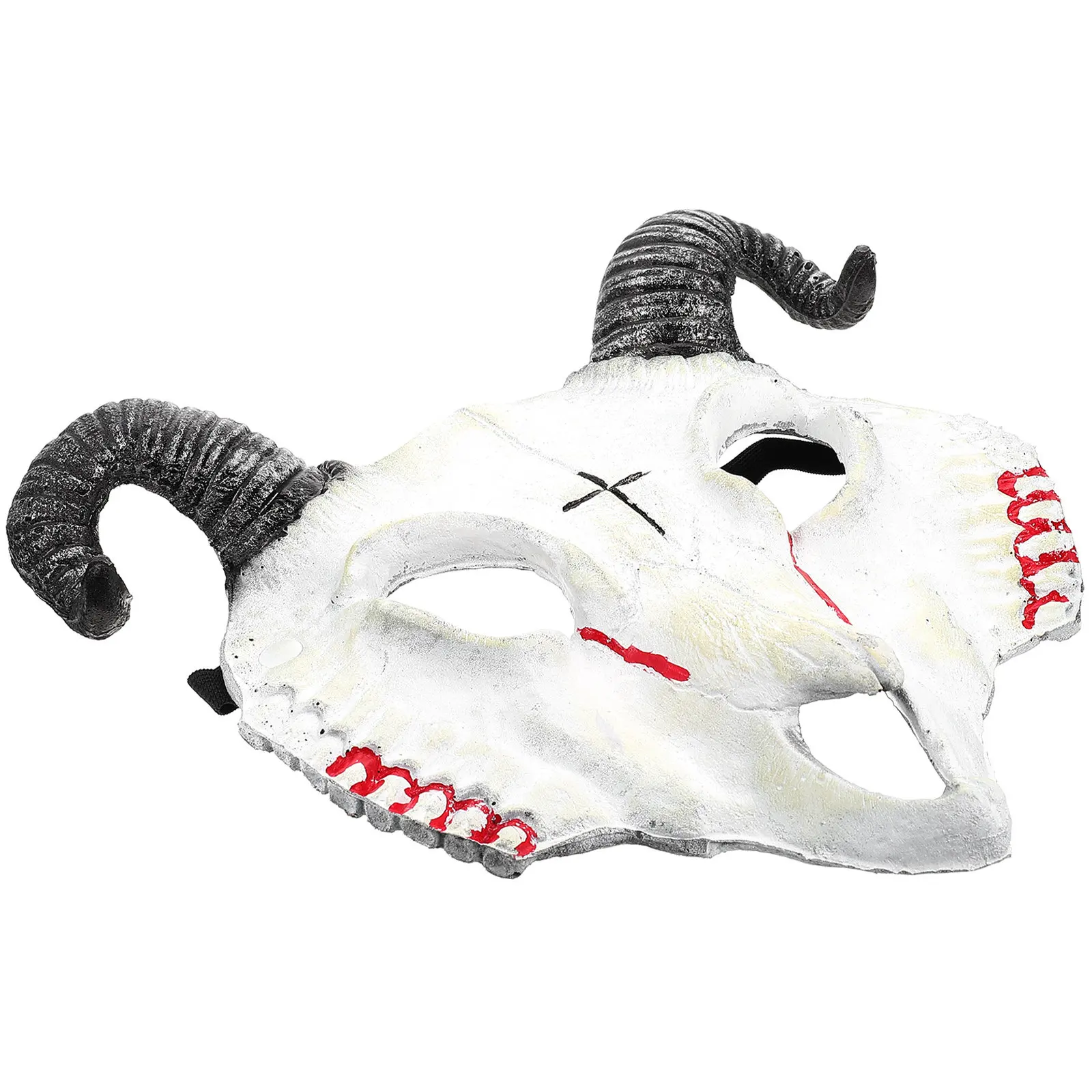 

Halloween Skull Face Decoration Fine Craft PU Goat Mask Cosplay Party Mask Halloween Costume Accessory Photo Prop