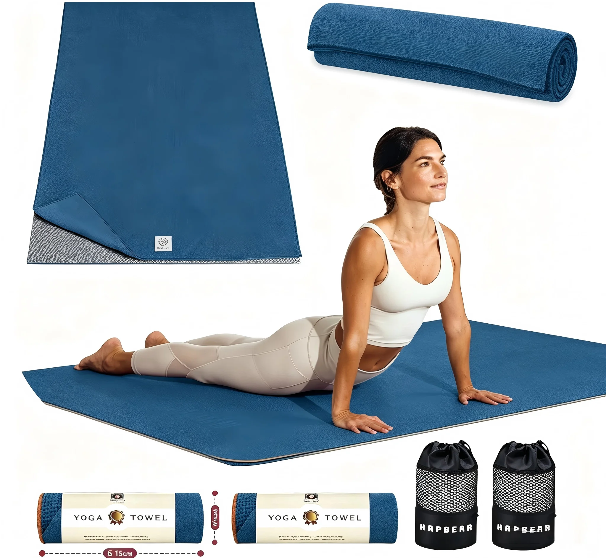 Pilates X Yoga - HAPBEAR Non Slip Yoga Mat Towel