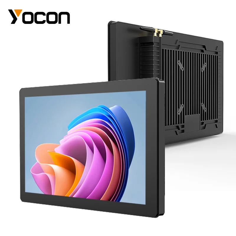 15 Inch Embedded Industrial Panel PC with Capacitive Touch Fully Enclosed Fanless Cooling All in One PC Windows 10 RS232