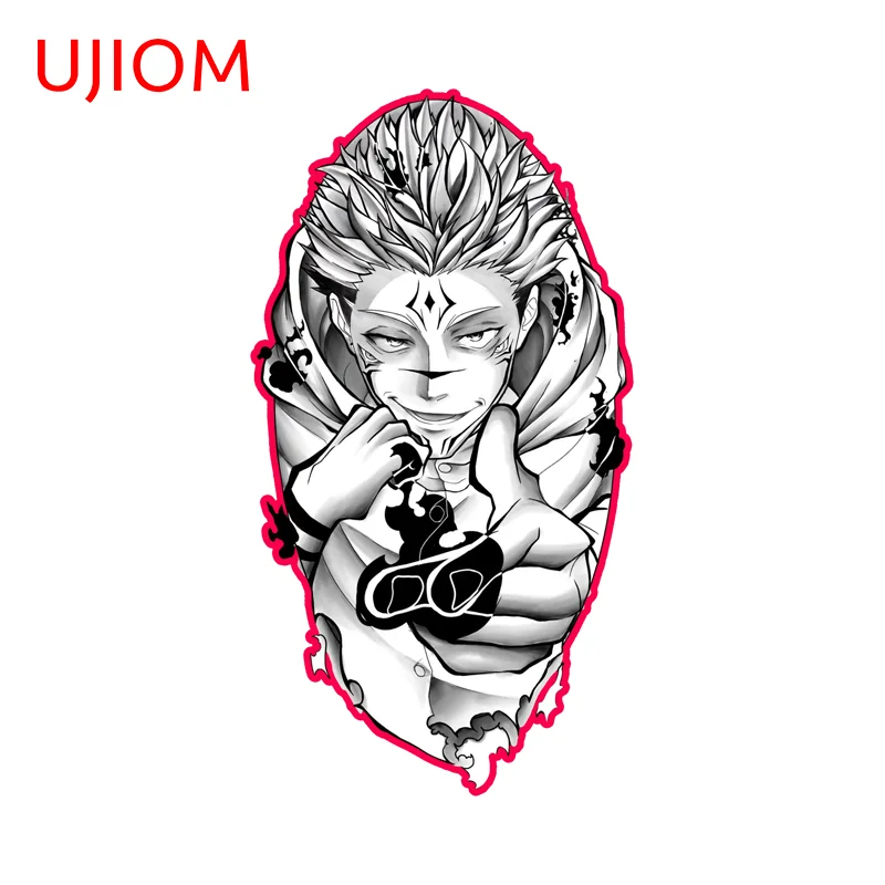 UJIOM Sukuna Anime Tattoo Deisgn Wall Stickers Fashionable Aquaflask Air Conditioner Decal Adhesive Wallpapers Home Decor