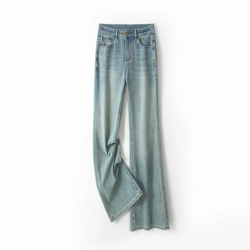 Lycra Four-Way Stretch Luxury Series Jeans High Waist Slimming All-Season Versatile Nine-Point Long Flared Pants