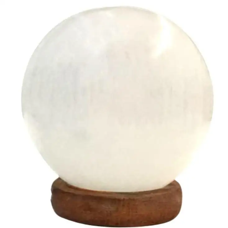 PLUSHOME Lámparas de Sal del Himalaya Naturales Alta Calidad con USB y Base de Madera
