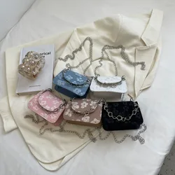 Mini luksusowe torby Crossbody dla kobiet jednokolorowa mała torba na ramię na co dzień damskie torebki na zakupy z łańcuszkiem torebka