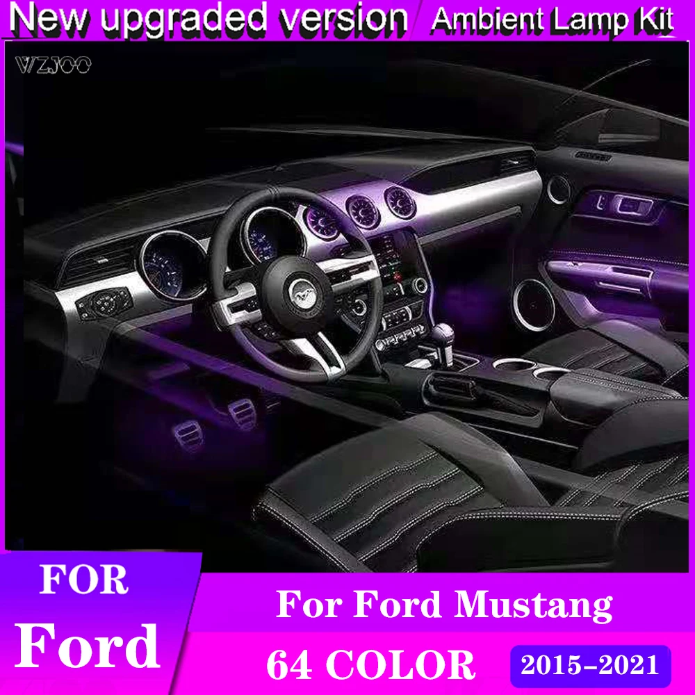 64 color LED Color Shift Ambient Interior Light for Ford Mustang 2015-2021 Atmosphere Lamp turbine air outlet Atmosphere Lamp