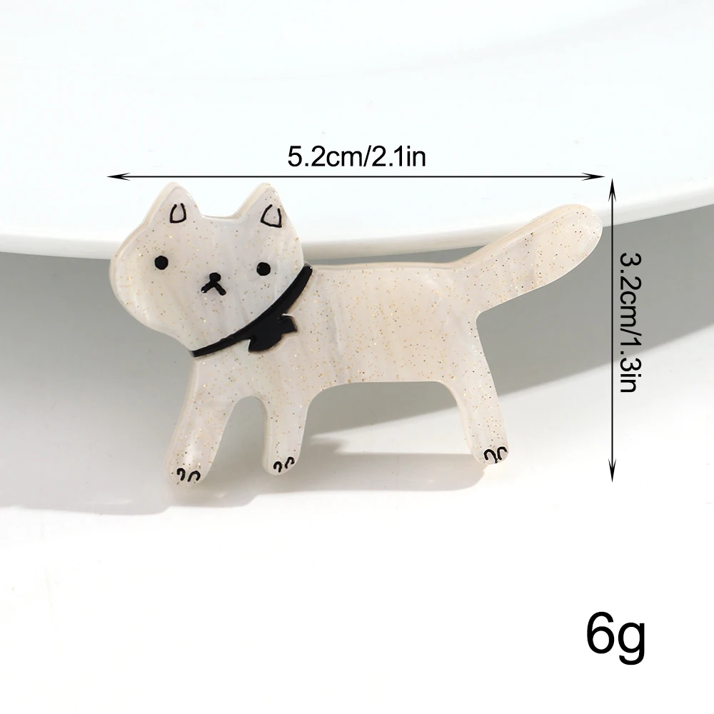Niedliche Acryl-Tier-Broschen mit Katzenmotiv für Damen und Herren, Lustige Cartoon-Kätzchen-Anstecknadeln, Kleidungs- und Schmuck-Accessoires – Detail 2
