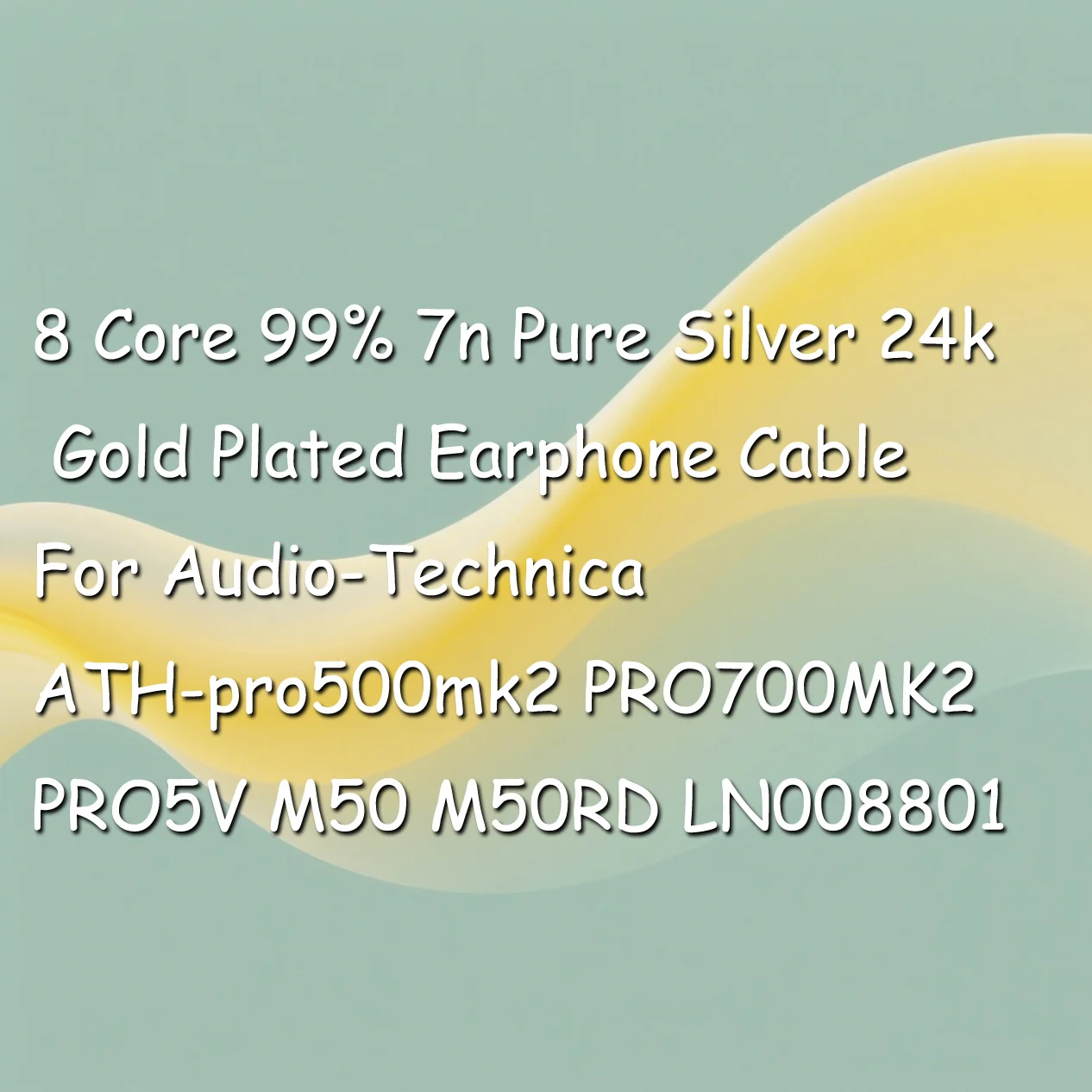 8-жильный кабель для наушников из чистого серебра 99% 7n с позолотой 24k Audio-Technica ATH-pro500mk2 PRO700MK2 PRO5V M50 M50RD LN008801