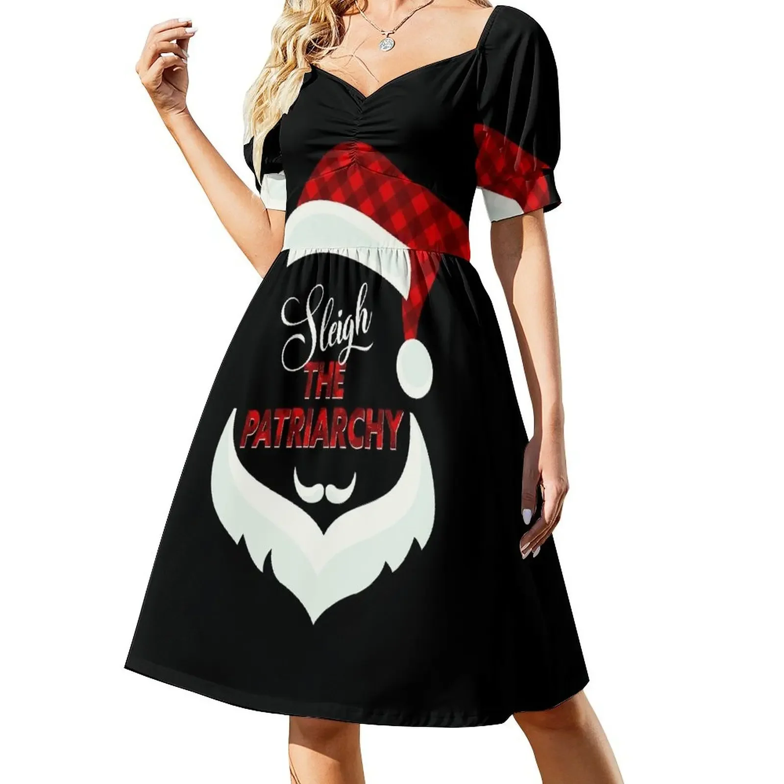 sleigh the patriarchy, sleigh all day Short-Sleeved Dress Evening gown elegant women's dresses sale Bridesmaid dress woman