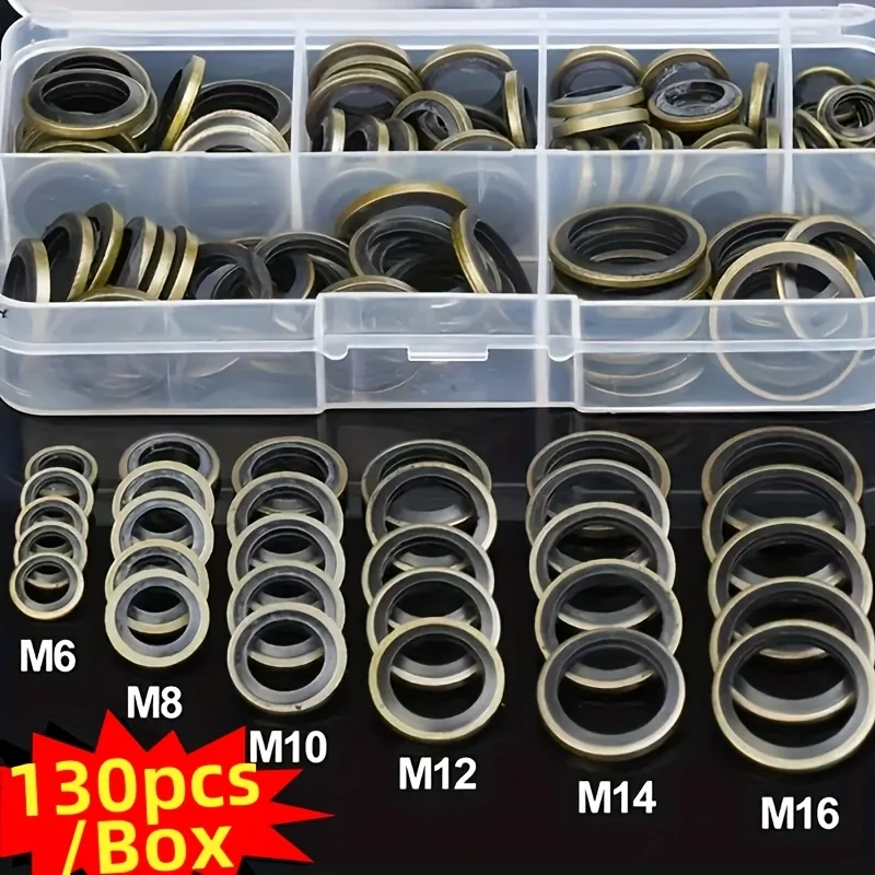 for Automotive Oil Pan Drain Plug Gaskets - Includes Drain Bolt Gaskets, Rubber Washers, And Replaceable Seals in Sizes