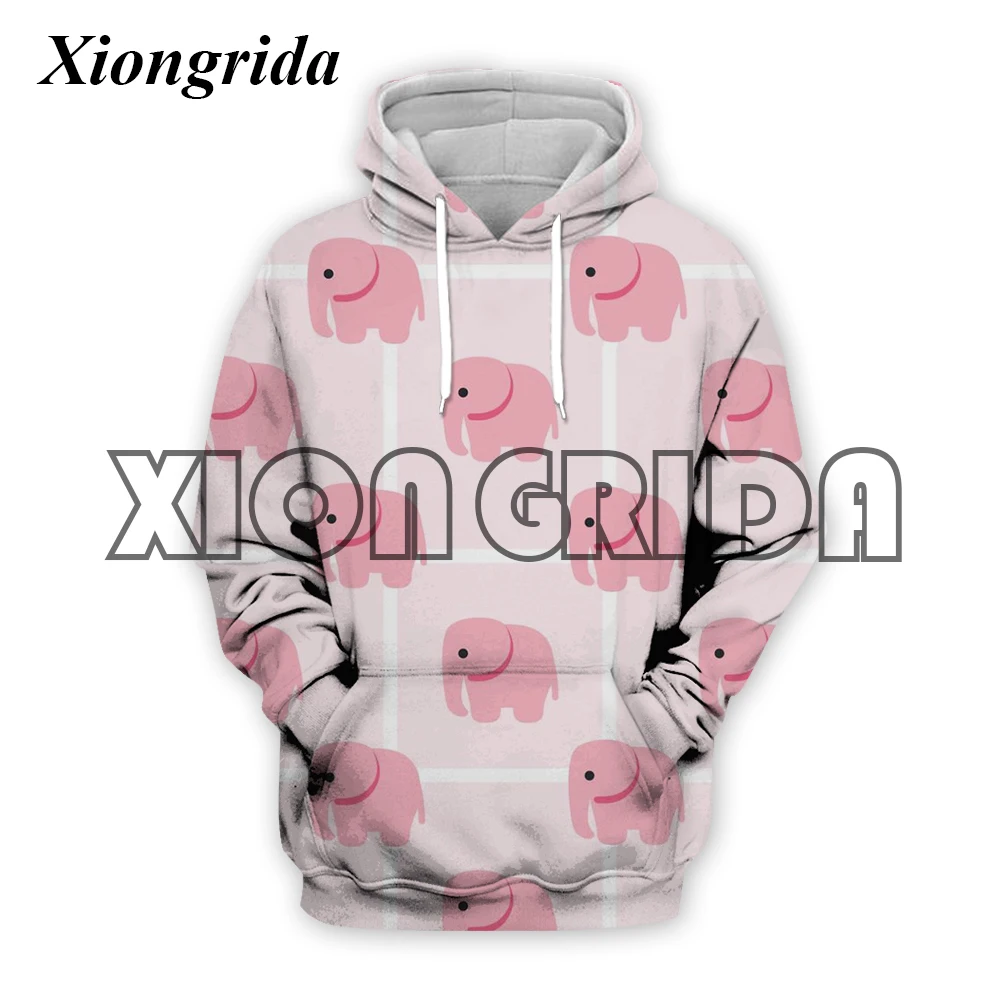 

Elephant Graphic Hoodies Mens Fashion Animal 3D Print Sweatshirts Casual Pullover Tops Hip Hop Hood Male Female Coat Clothing