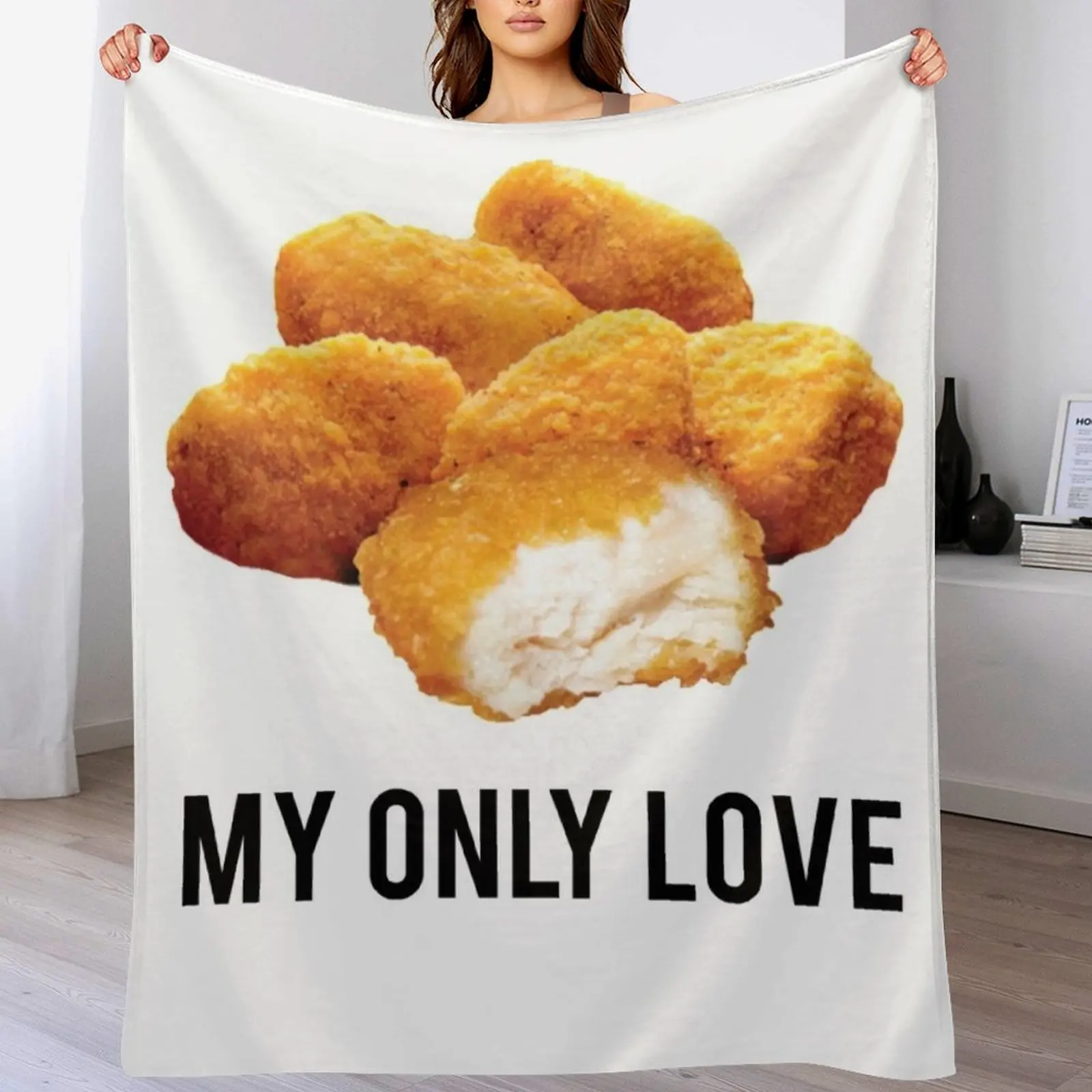 

chicken nuggets my only love Throw Blanket Soft Sherpa Fleece Warm Blanket for Winter