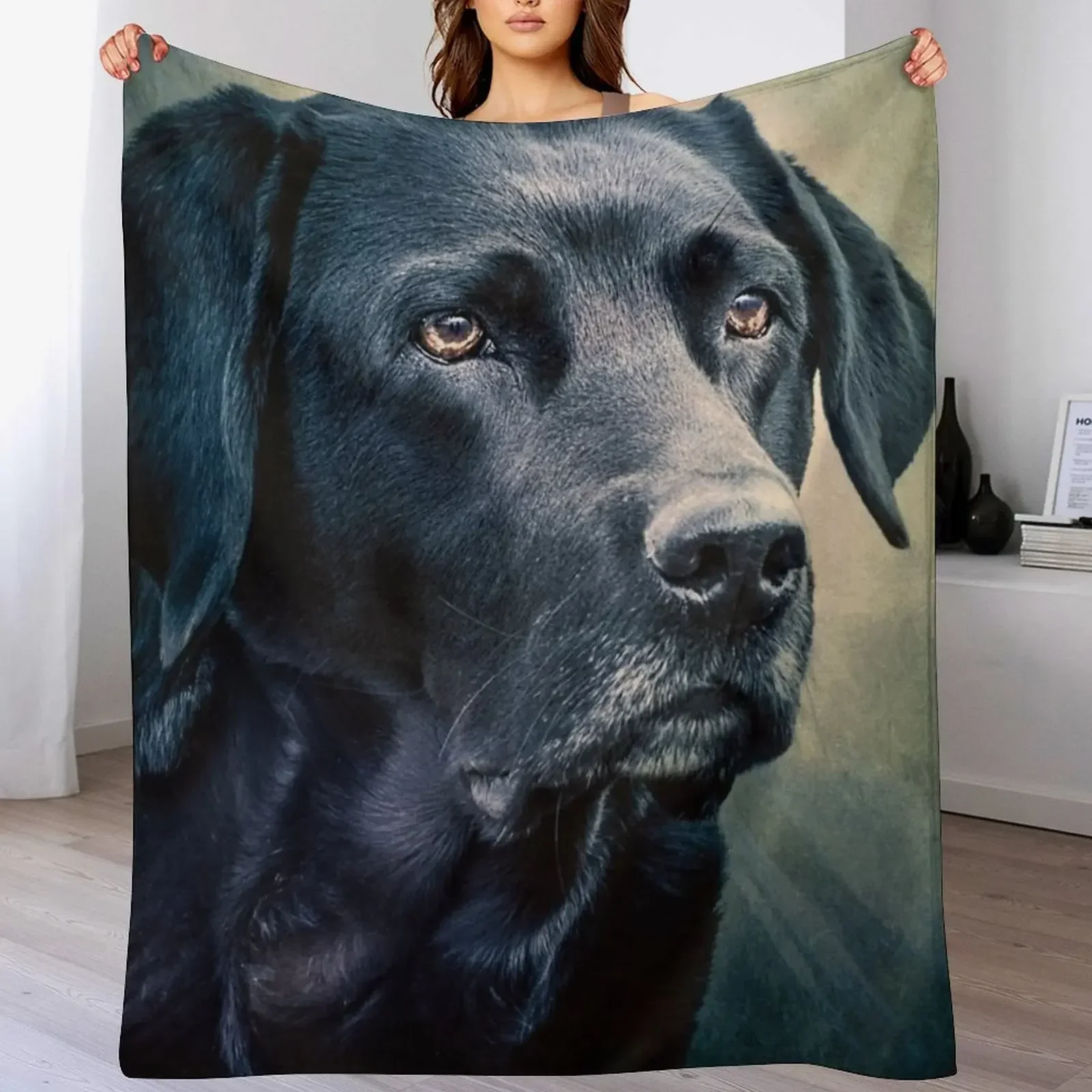 

Black Velvet - Labrador Throw Blanket Comforter Shaggy Blankets funny gift Cute Plaid Blankets