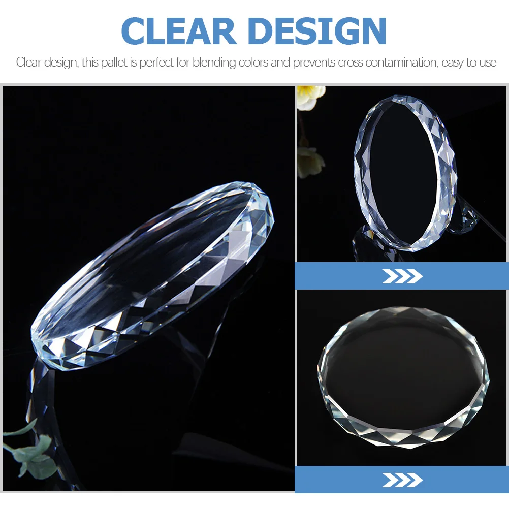 

2Pcs Nail Art Palettes Premium Crystal Glass Color Mixing Pallet for Manicure Mixing Tool Smooth Easy Clean Design Fake Nail