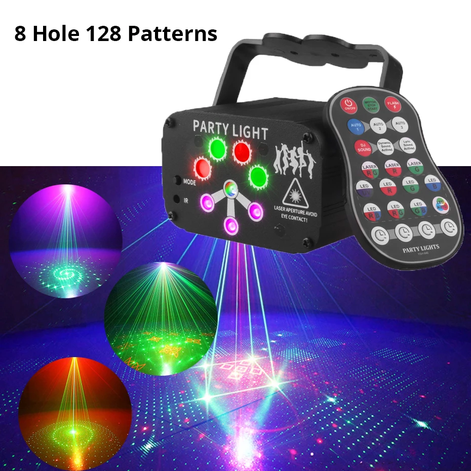 ALIEN RGB Mini DJ Disco Laserlichtprojector USB Oplaadbare LED UV Geluid Strobe Podiumeffect Bruiloft Kerstvakantie Feestlamp - afbeelding 1