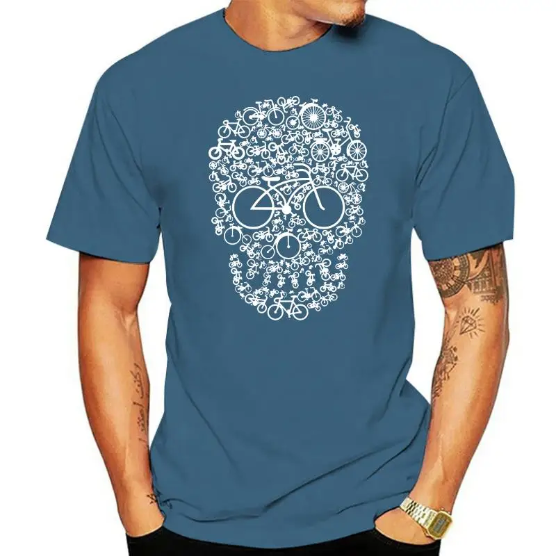 Men t-shirt Bicycle Skull tshirt Women t shirt