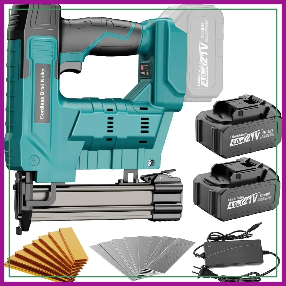

18 Gauge 2 in 1 Cordless Brad Nailer & Staple Gun with 2x4.0Ah Batteries, 1600Pcs Nails & Staples, Charger Included