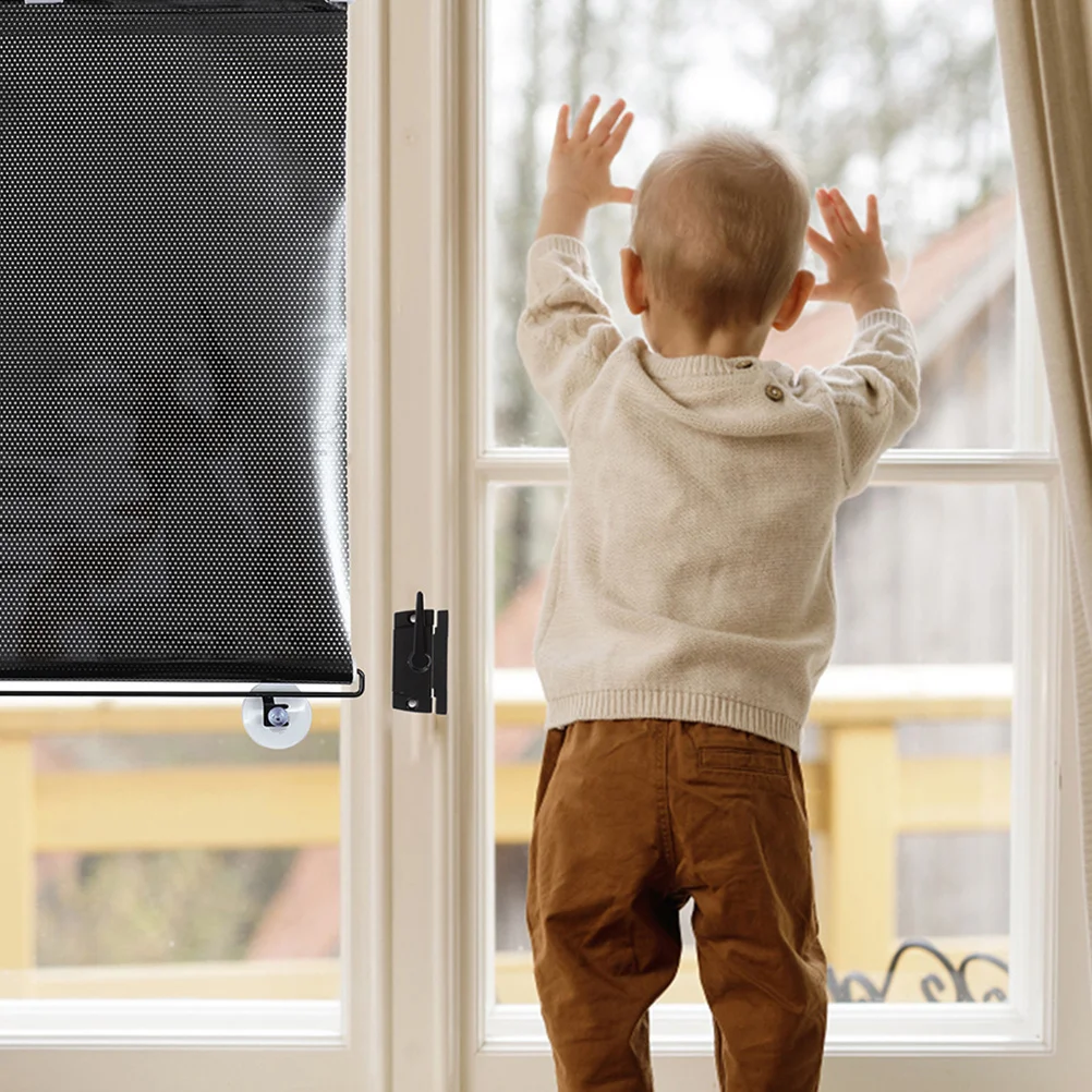 

2Pcs Window Shade with Suction Cup Kitchen Curtain Protective Sunshade Cover for Home Sliding Door French Window Skylight Room