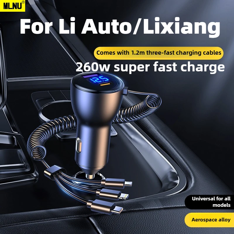 

Car Charger Fast Charging For Li Auto/Lixiang Accessories Multi-Port Fast Chargel,Battery DisplayFor iPhone Samsung Razr Ultra