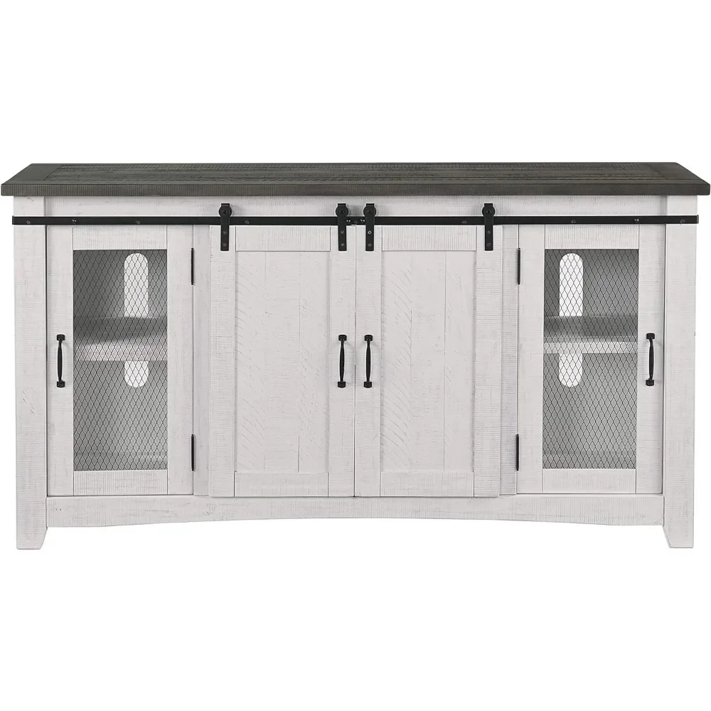 Martin Svensson Home Hampton TV Stand, White Stain with Grey Stain Top