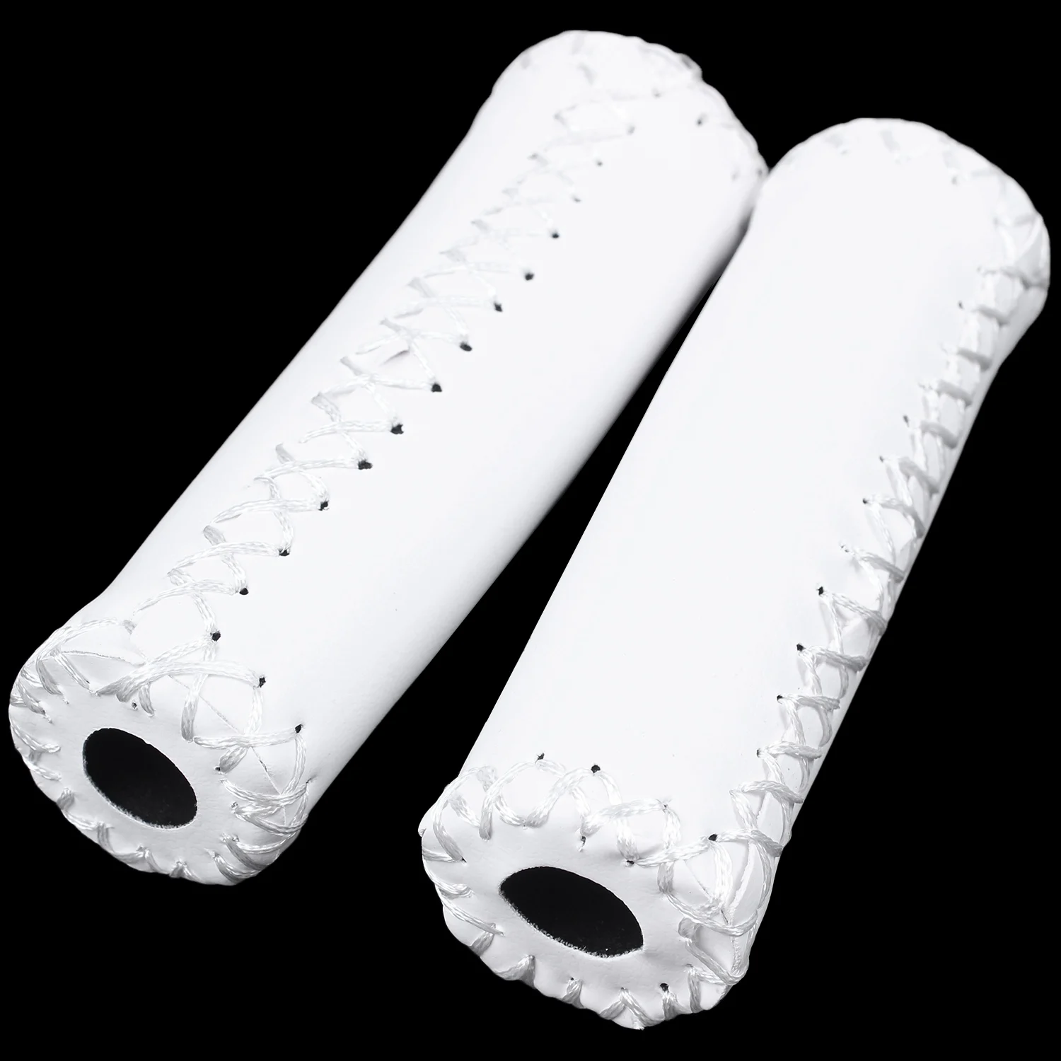 Pair Vintage leather bicycle Grips Grips trekking handlebars Cover Colour: White