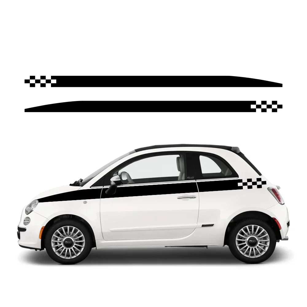Auto Seite Tür Taille Linie Vinyl Aufkleber Tür Racing Streifen Aufkleber Wasserdichte Grafiken Dekor Zubehör Für Fiat 500 595 Abarth