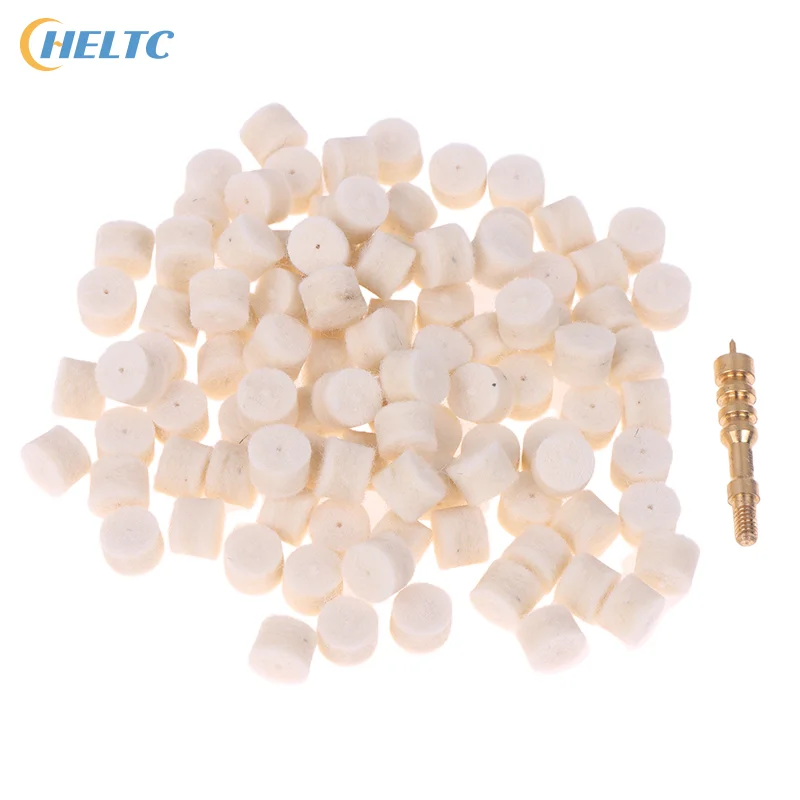 100Pcs 17/22/30/38Cal Wool Felt Polishing Pad Without Hole Bore Mop Brush Barrel Cleaning Tool Replacement Chamber Cleaning Pad