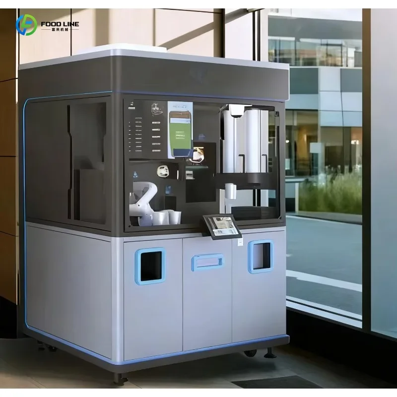 Customized Coffee Fully Automated Intelligent Robot Vending Machine With Cobot Arm for Fresh Ground Cafe in Shopping Mall