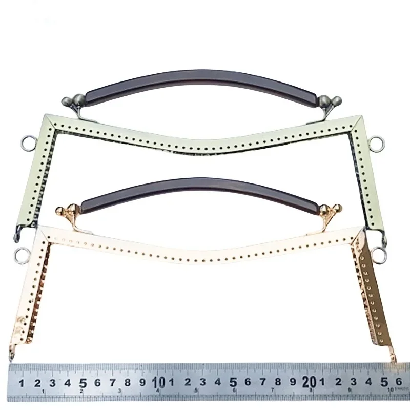 10PCS 25cm Metal Purse Frame Bag Closure Handle Bracket Kiss Clasp Handbag Buckle DIY Women Hardware Crafts Decor Accessories