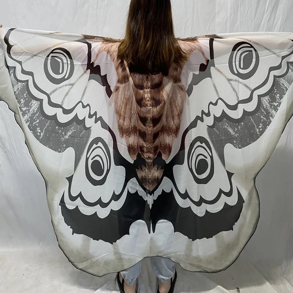 Women Ren Faire Moth Butterfly Wings Cape Cloak Renaissance Festival Halloween Fairy Elf Costumes