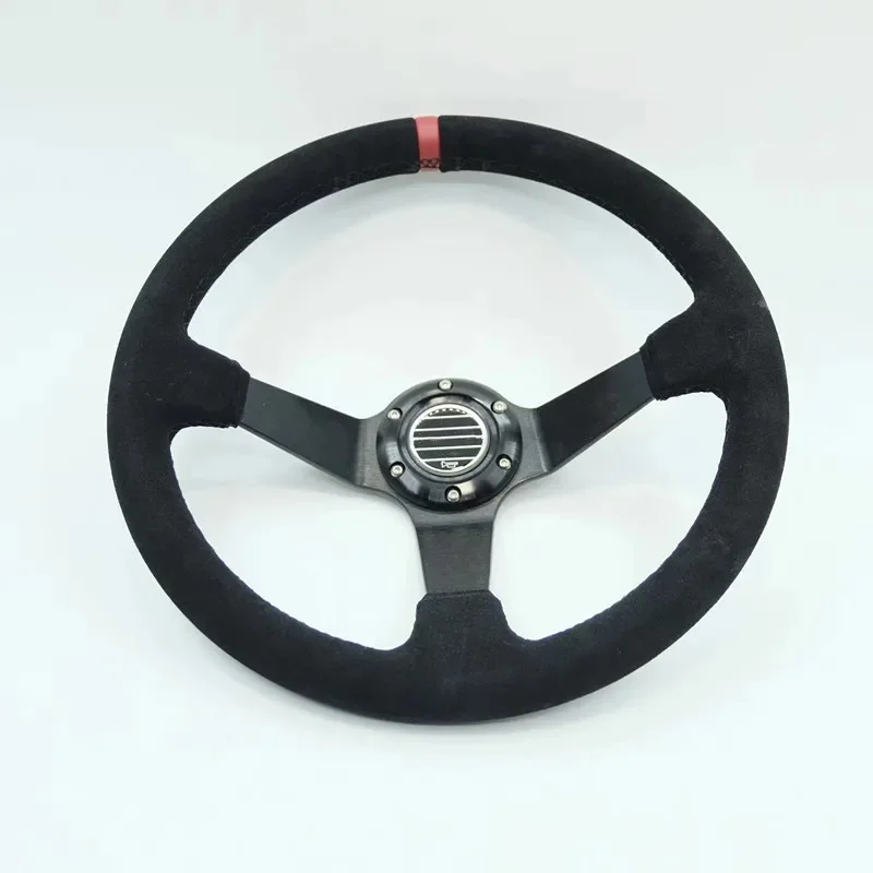 Universal Car Racing Drift 350 mm Suede leather Steering Wheel 3.5