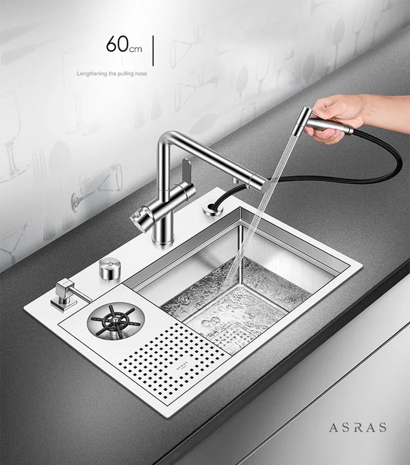 

Asras5540X+3063 SUS304 handmade kitchen sink cup rinser water sprinkler tap drainer FREE SHIPPING