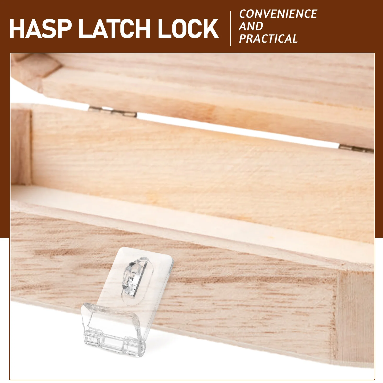 

12 set Transparent Acrylic Hasp Buckle Flat Mount For Jewelry Box Diy Craft Clear Plastic Latches Storage Cabinet Clasp