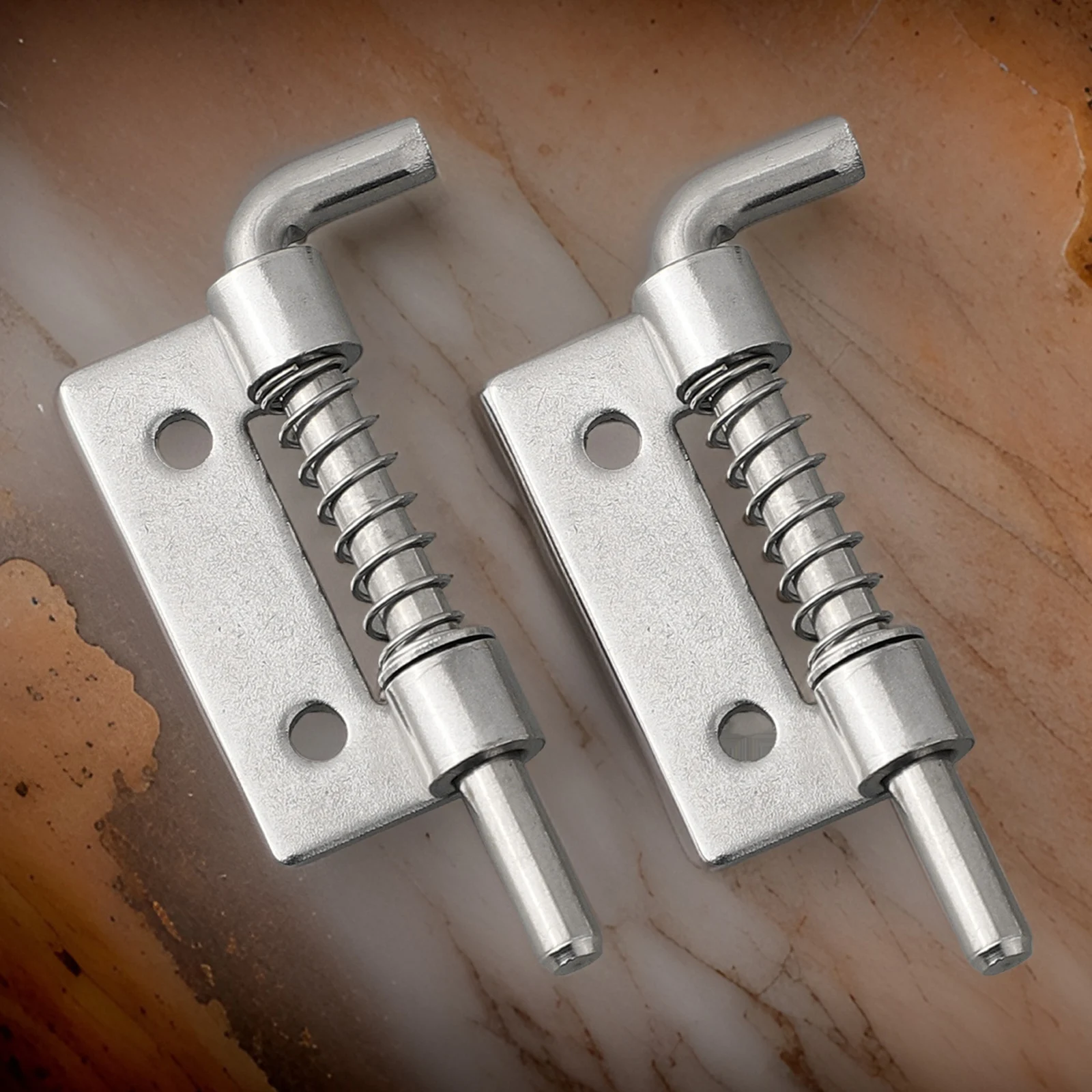 2PCS Spring Loaded Latch Pin 304 Stainless Steel Door Cabinet Hinges Latches Cabinet Hardware Distribution Box Latches