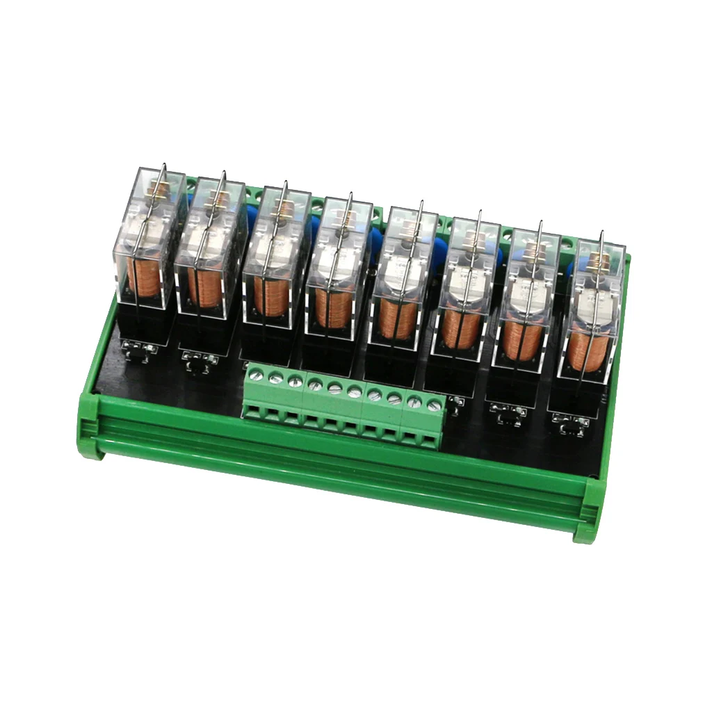 Omron 8 Channels Relay Module Eight Panels Driver Board Module DC 24V 10A 5.31 x 3.54 x 2.83inch