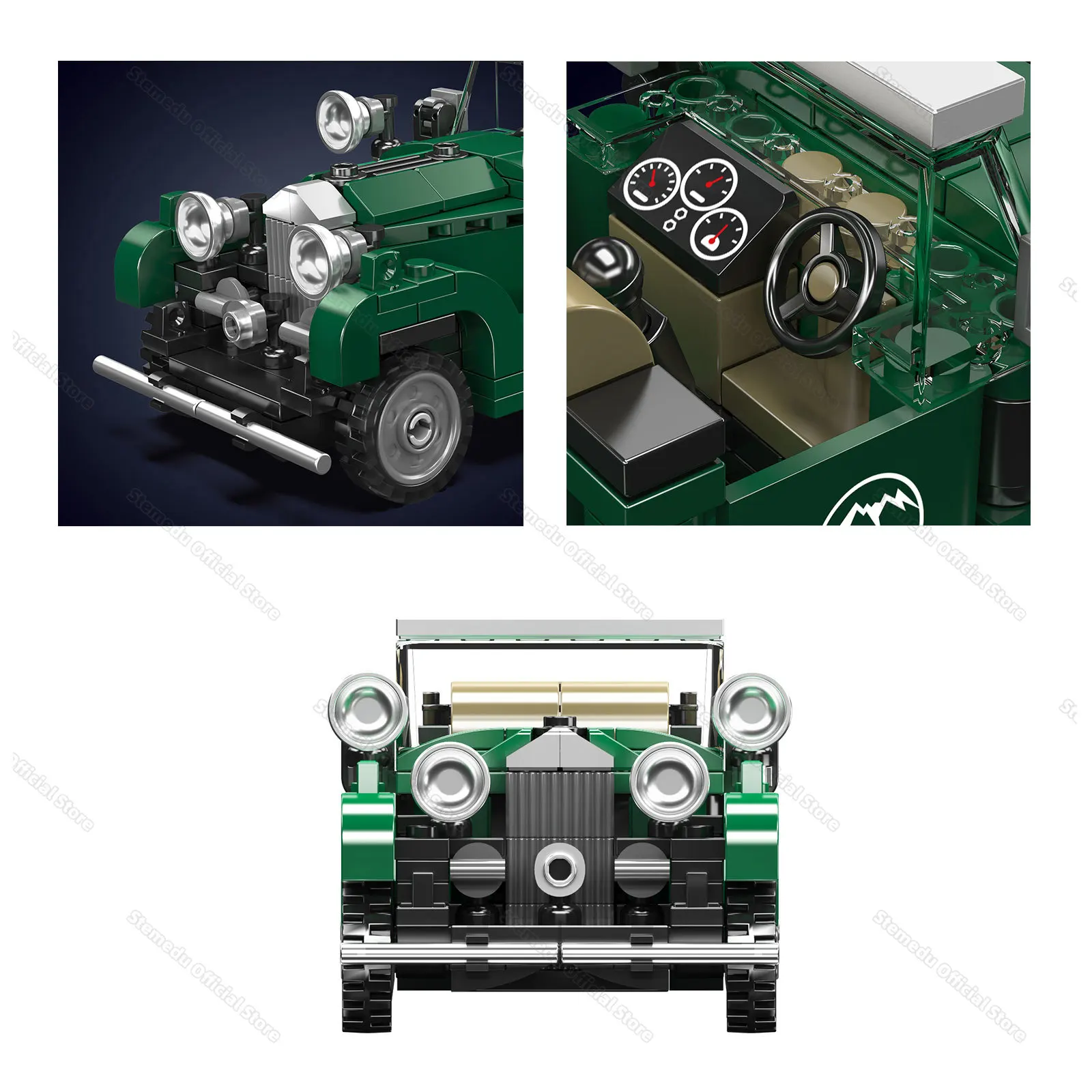 Mould King 320PCS klassisches Fahrzeugbausteine-Modell – Luxus-Vintage-Auto zum Sammeln von Spielzeuggeschenken