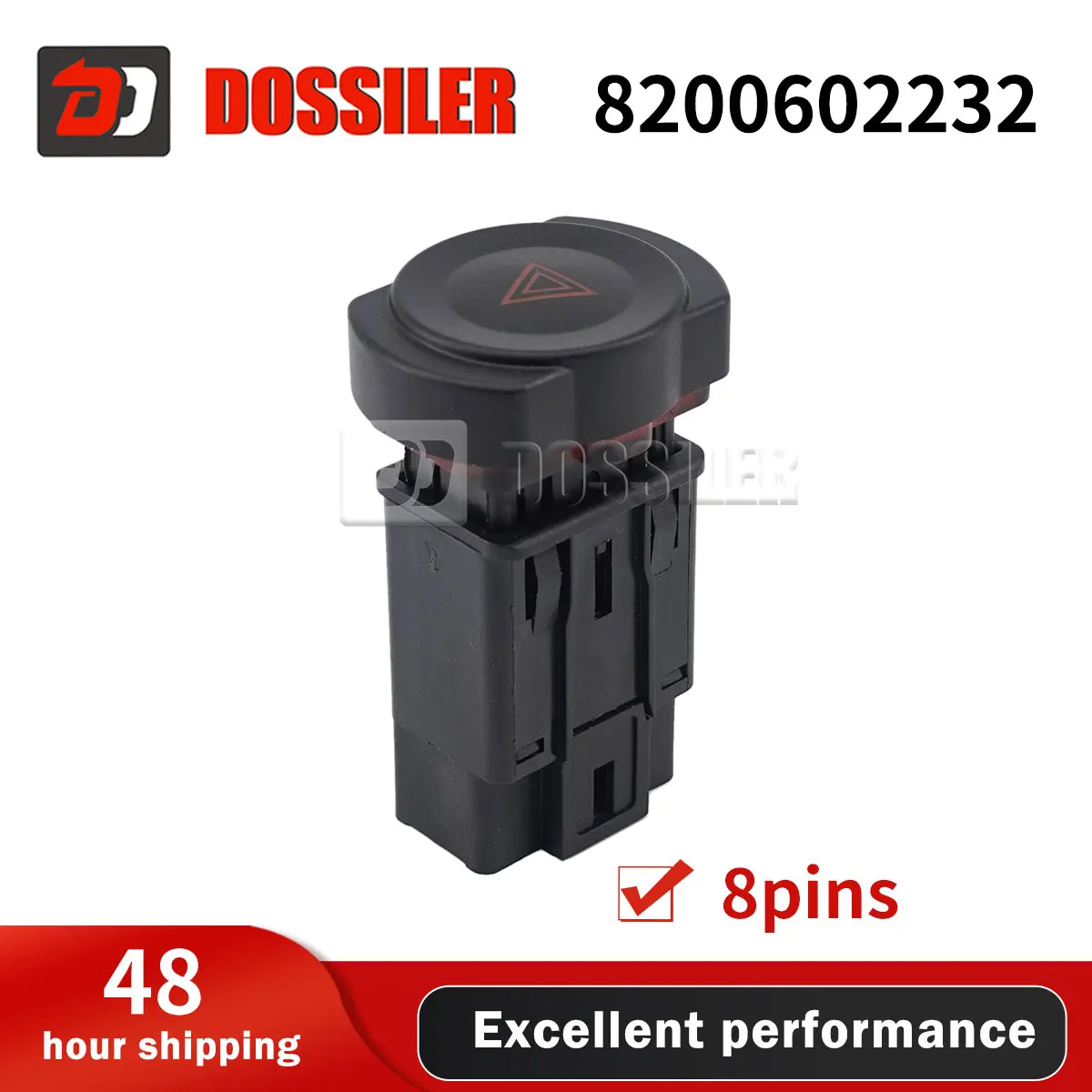 8200602232 Dossiler NEW Emergency Flasher Warning Switch Suitable for Renault Aprio Suitable for Dacia Duster Sandero Car Parts