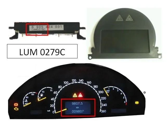 LCD Display For Mercedes Benz S500 S55 CL500 C CL Class W220 W215 Instrument Cluster Screen Replacement 1998-2005 LUM0279C