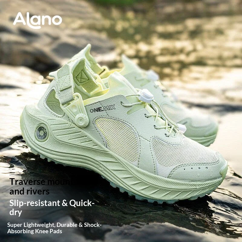 ONEMIX Black Canyoning Shoes Male Water Wading Shoes Sneaker Summer Men Outdoor Upstream Beach Wading