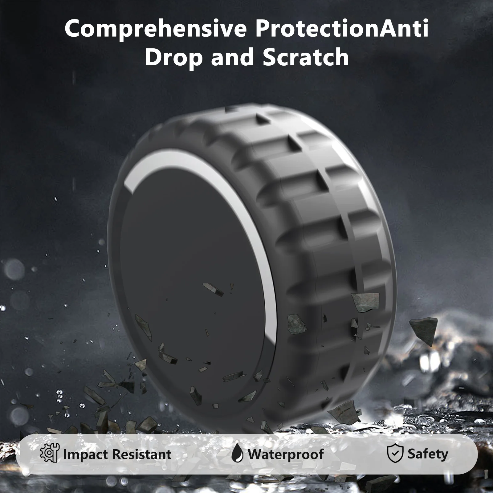 Capa rastreador para apple airtag com adesivos fortes de 3m, capa protetora airtag à prova d'água para controle remoto de tv, bagagem, bicicleta-preta