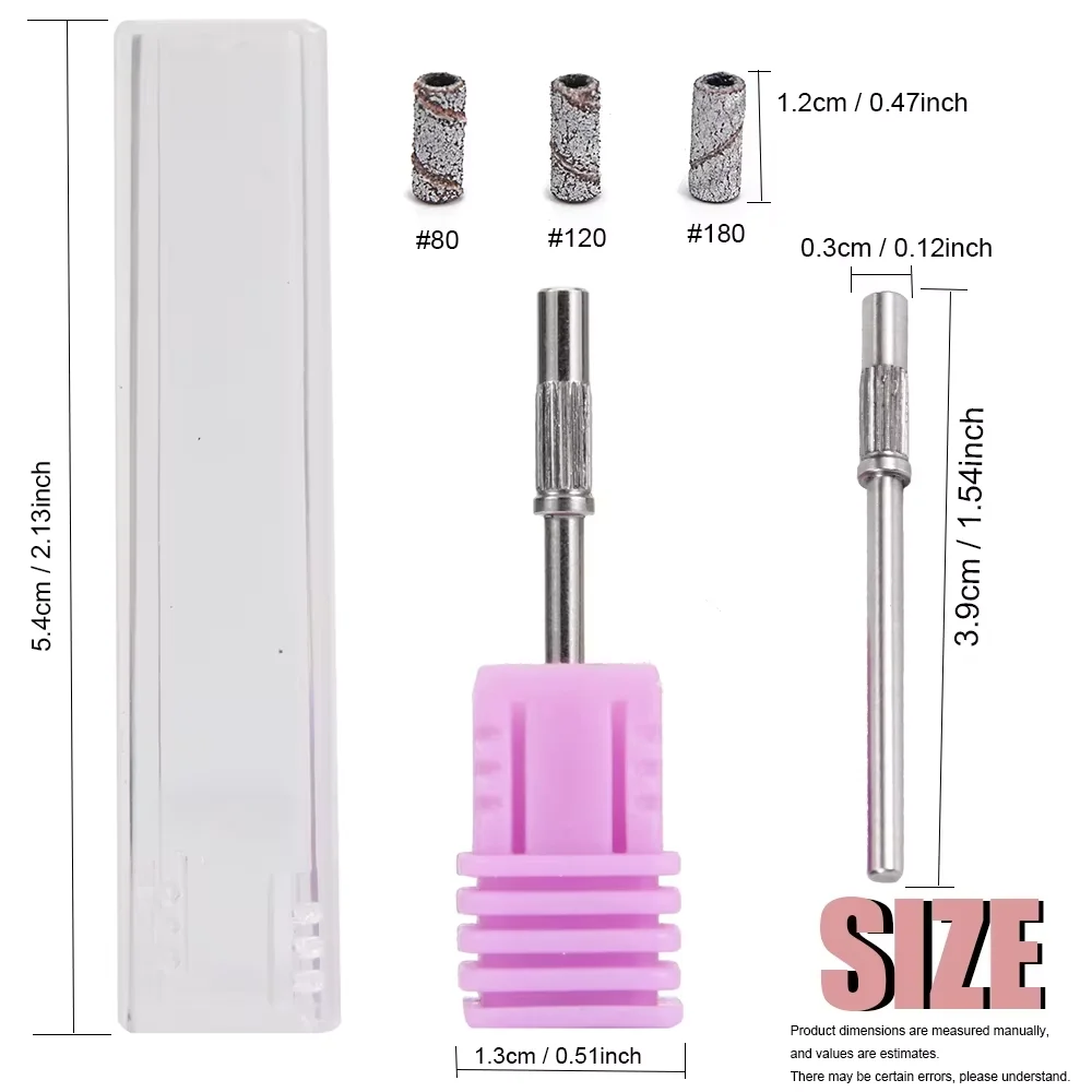 Mini bandes de ponçage, forets à ongles en acier inoxydable, mandrin de 3.1mm, accessoires de manucure électriques
