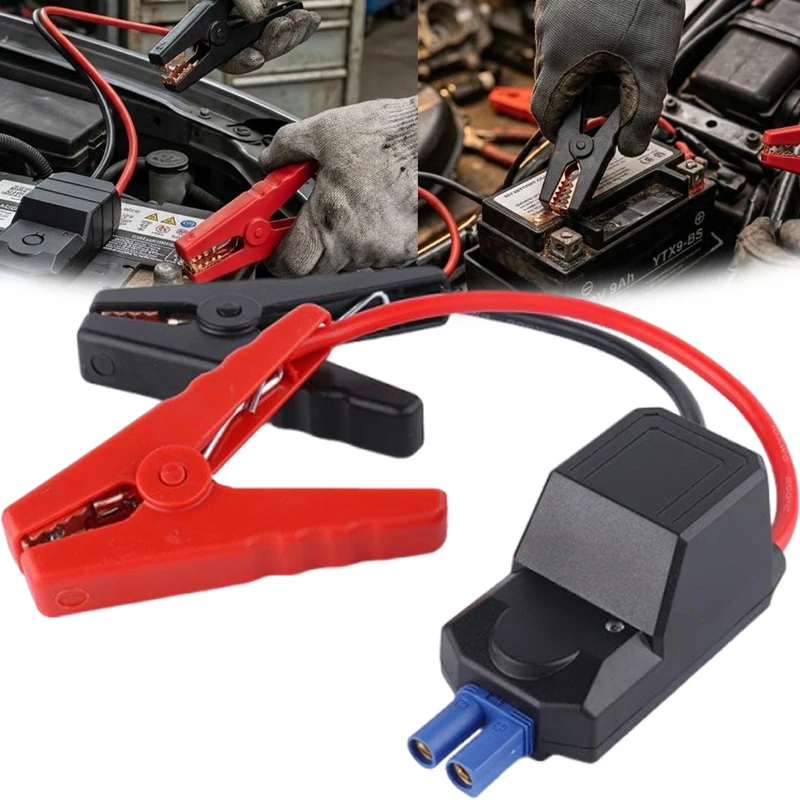 Emergency Battery Jump Cable Clamps with EC5 Plug Connector 12V Starting Device Jump Starter Alligator Clip for Car Trucks