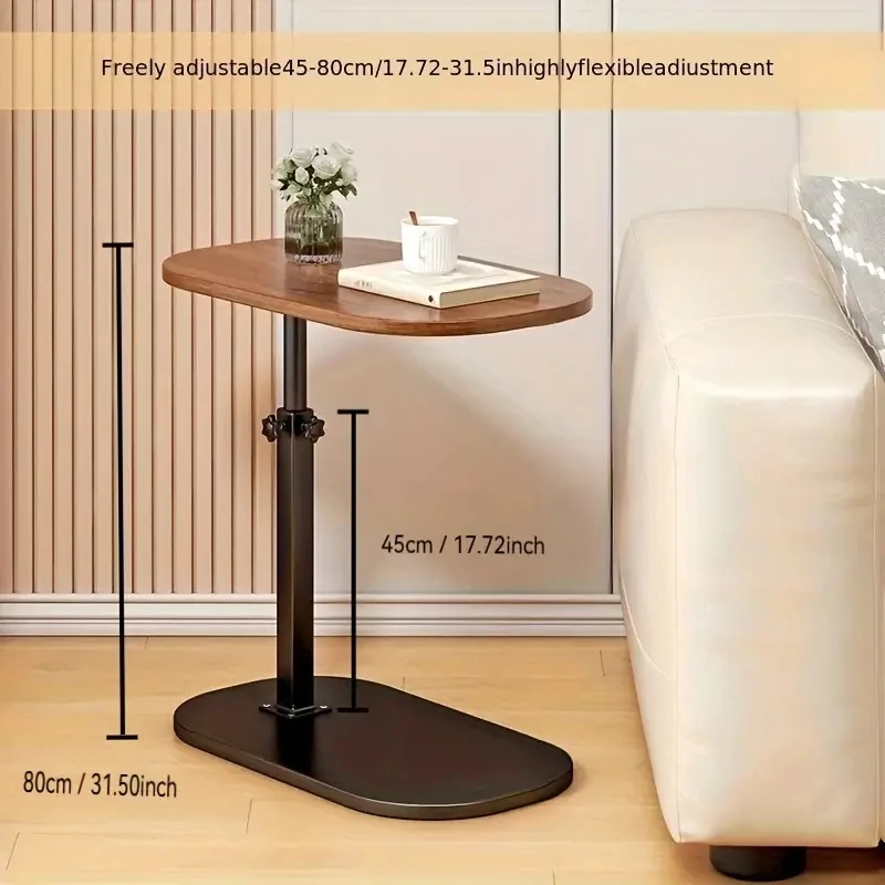 طاولة جانبية محمولة طاولة القهوة مقاومة للماء لغرفة المعيشة أريكة طاولة ارتفاع قابل للتعديل لوحة الوجه تحمل 25 كجم
