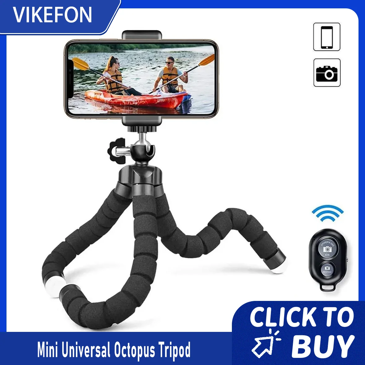 Mini Trípode Universal Tipo Pulpo con Clip para Teléfono, Soporte para Cámara Web, para Fotografía con Smartphone