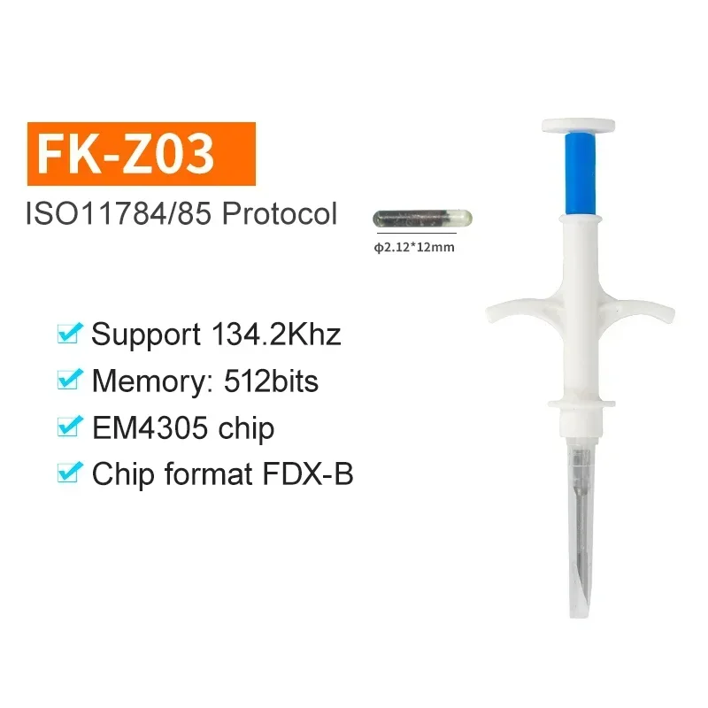 100Pack Dier EM4305 Microchip Internationale Standaard 134.2KHz FDX-B Huisdier Identificatie Chip Spuit Hond Microchip