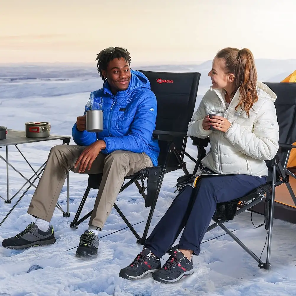 ANTARCTICA GEAR Heated Camping Chair with 12V 16000mAh Battery Pack, Heated Portable Chair, Perfect for Camping, Outdoor Sports