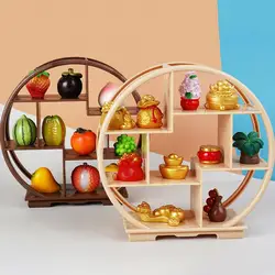 Miniature Display Shelf for Dollhouse Chinese Style Miniature Stand Display Shelf Ornament for 1:12 Dollhouse Miniature Model