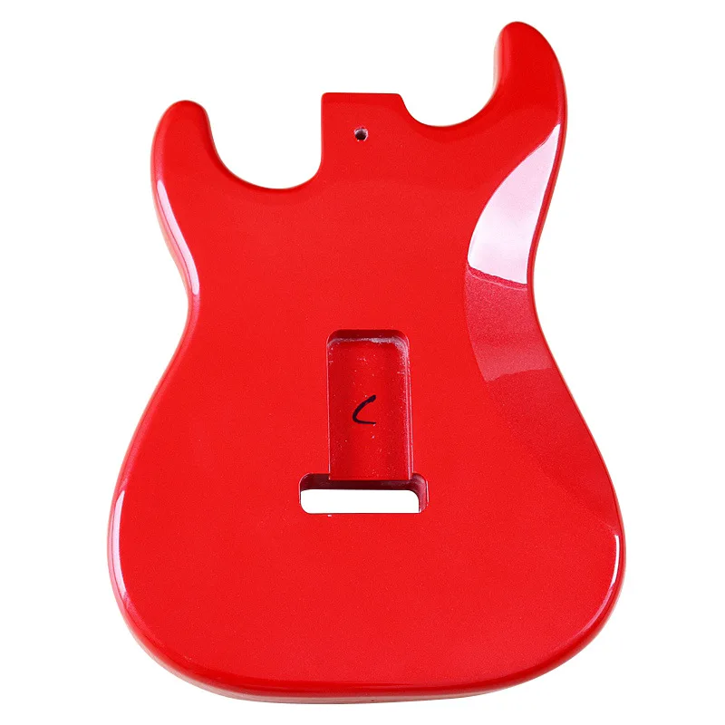 ตัวกีตาร์ไฟฟ้าไม้หยางสามสาย สีแดงเมทัลลิก เงางาม อุปกรณ์ดัดแปลงกีตาร์ DIY สำหรับมืออาชีพ