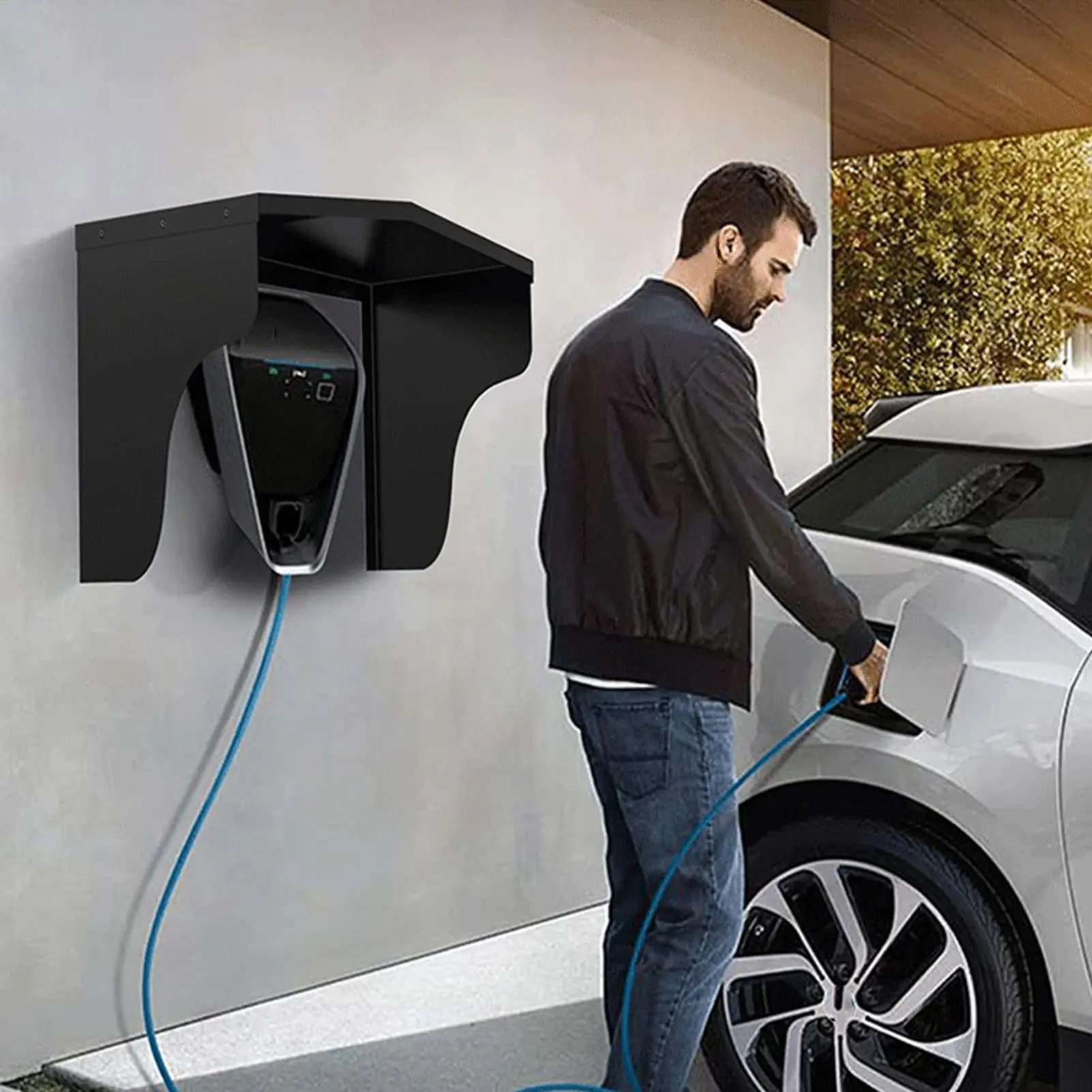 Weatherproof EV Charging Pile Roof Cover Kit Dustproof Anti-Aging Wall Box Protector For Universal Standard Outdoor Charging