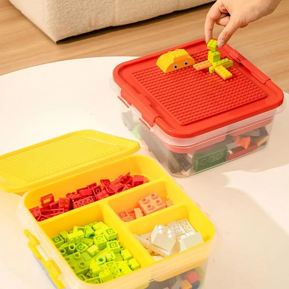 Stackable Building Blocks Storage Box Transparent Double-layer storage Children's Toy Organizer Building Base Dustproof