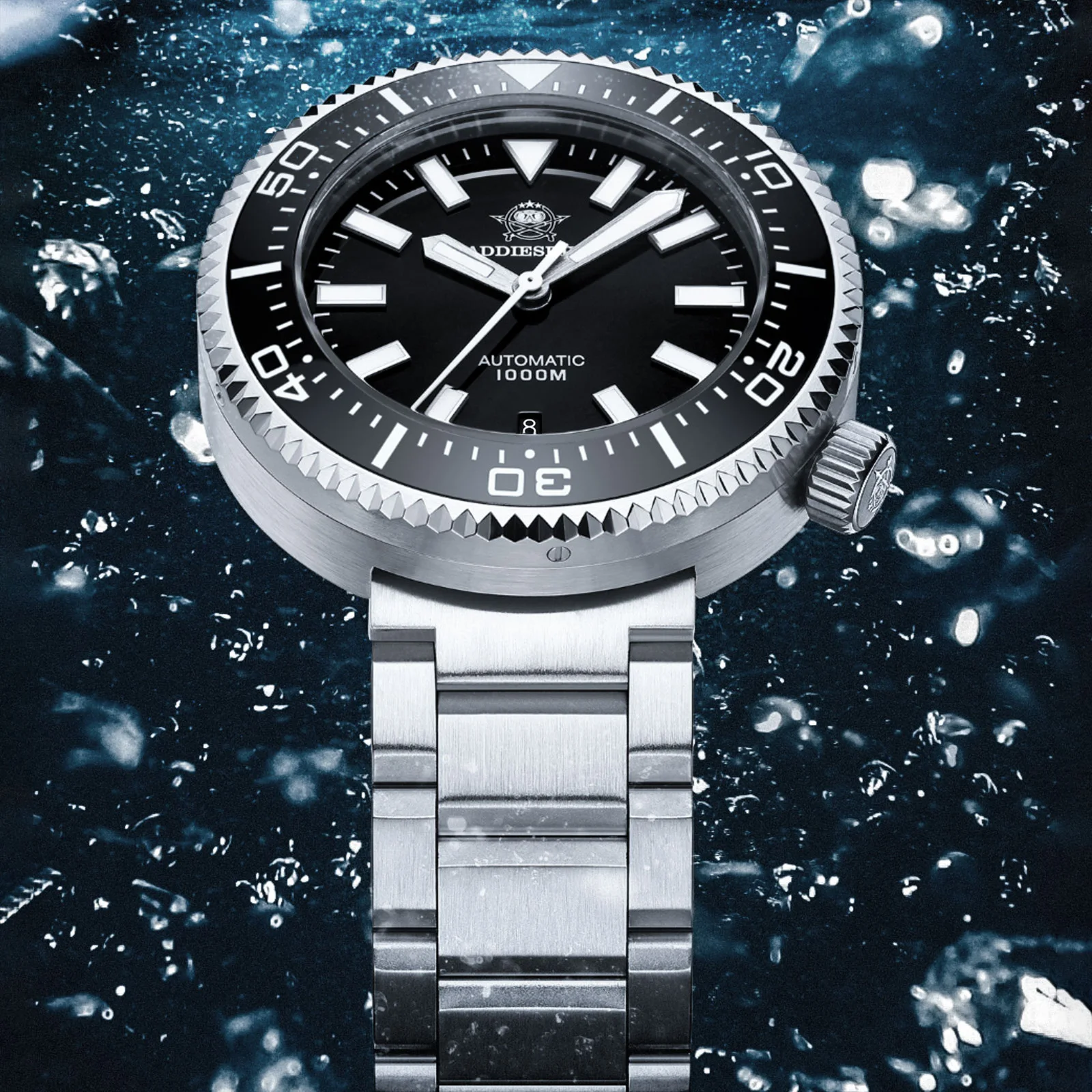 ADDIESDIVE 46mm AD2523 Ceramic Bezel 1000M Waterproof Wristwatches BGW9 Super Luminous Automatic Mechanical Watches Reloj Hombre