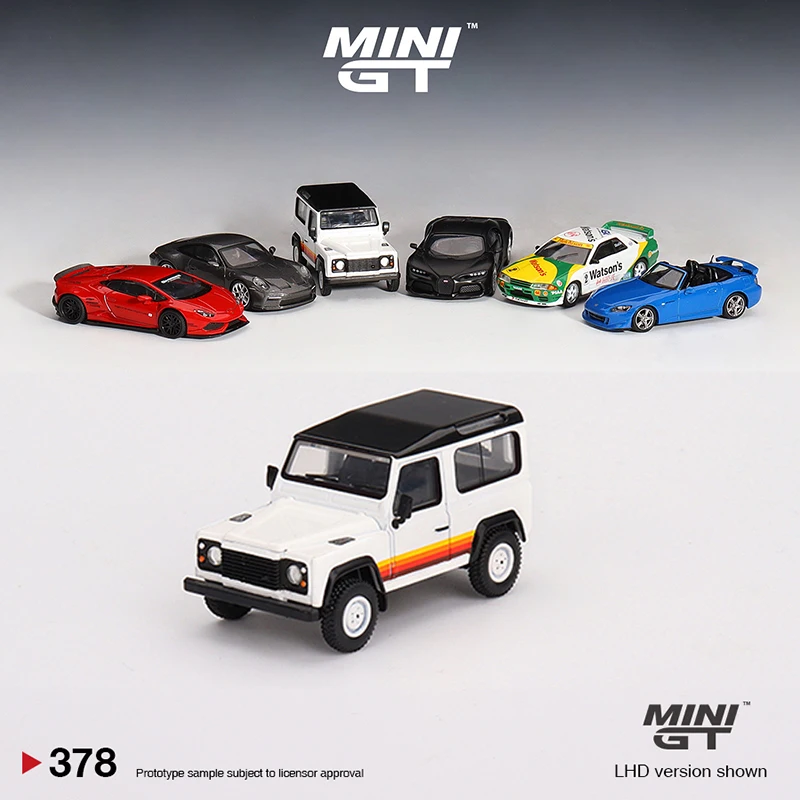 MINI GT 1:64 Model Car Land R Defender 90 Alloy Die-Cast Vehicle #378 LHD Wagon White